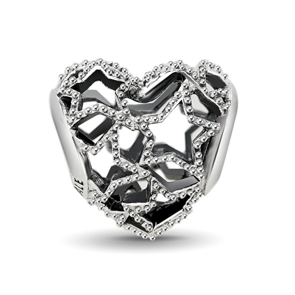 Authentic Pandora Openwork Heart & Beaded Star Charm - LAST ONE - Picture 4 of 7